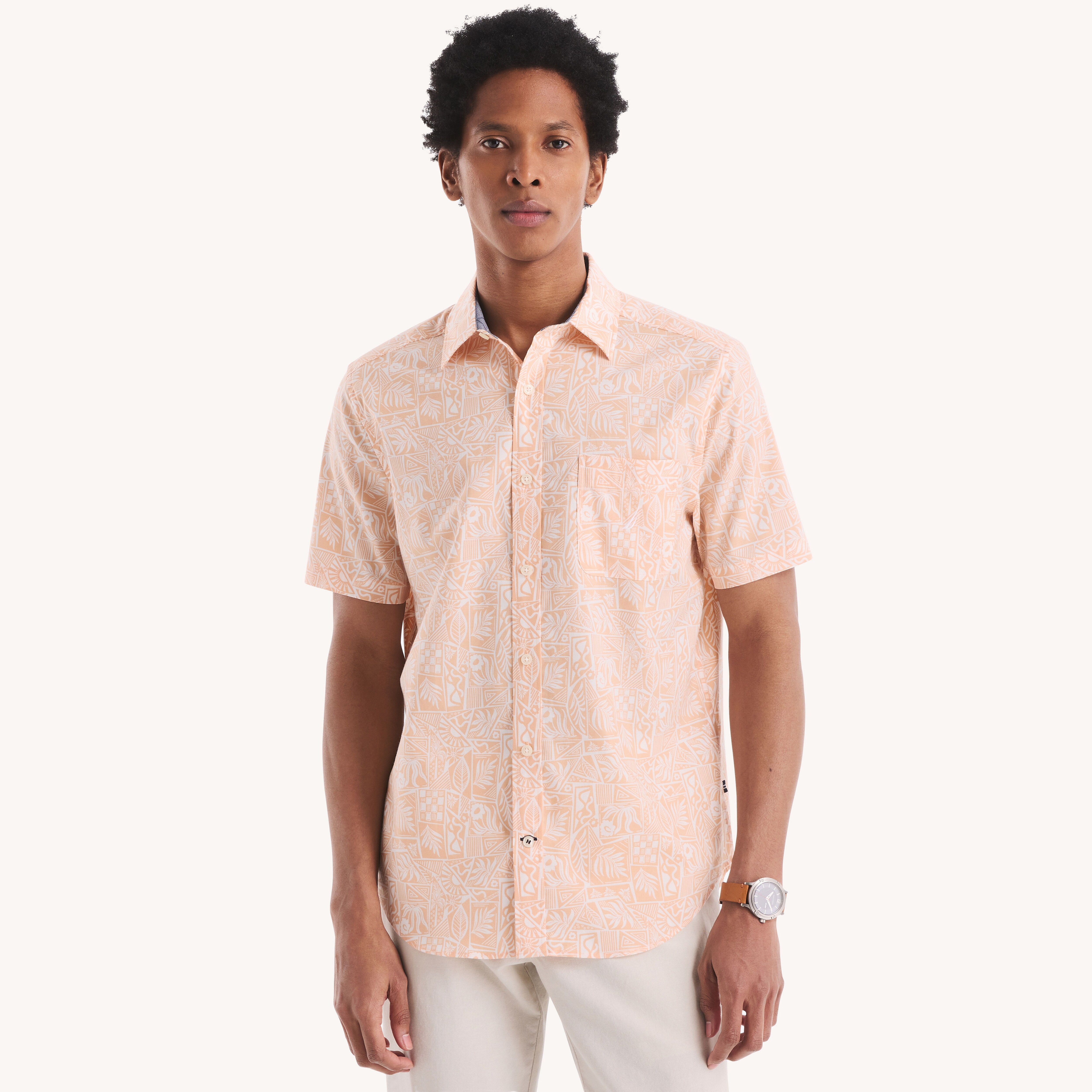 Classic Fit Wrinkle-Resistant Plaid Short-Sleeve Shirt | Nautica
