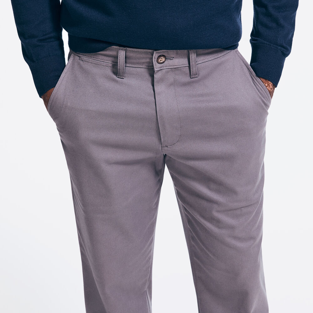 Wrinkle-Resistant Classic Fit Deck Pant,Pewter Grey,large
