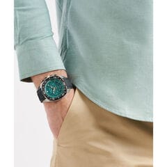 NCT Blue Sail Chronograph Silicone Watch,Black,large