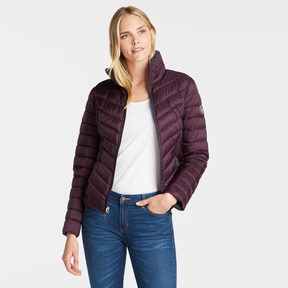 REVERSIBLE PACKABLE HOODED COAT,Raisin,large