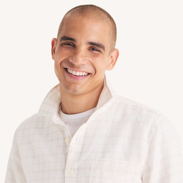 Plaid Linen-Blend Shirt