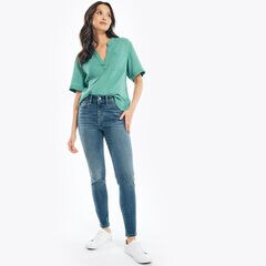 NAUTICA JEANS CO. TRUE FLEX HIGH-RISE SKINNY DENIM,Blue Indigo Heather,large