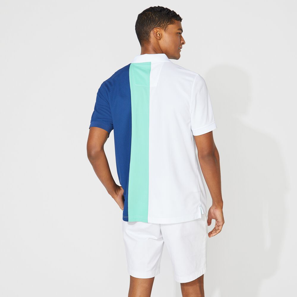 CLASSIC FIT NAVTECH COLORBLOCK POLO,Bright White,large