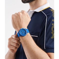 Nautica One Wheat Fiber Strap 3-Hand Watch,Ice Blue,large