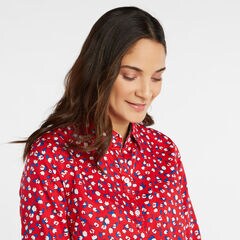 DITSY FLORAL PRINT PERFECT SHIRT,Tomales Red,large