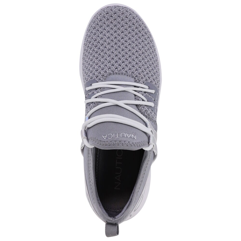 LOGO-STRAP MESH SNEAKER,Grey Heather,large