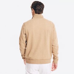 BRAND ICON QUARTER-ZIP SWEATER,Camel Heather,large