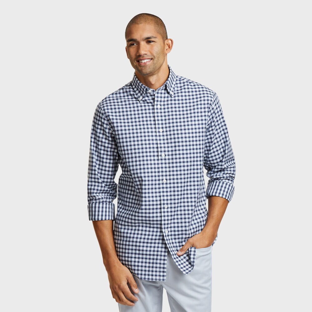 CLASSIC FIT SHIRT IN TEAL PLAID,Admiral Blue,large