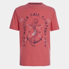 BOYS' NAUTICA SAIL COMPANY GRAPHIC T-SHIRT (8-20),Persian Red,large