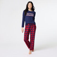 WOMEN'S PLAID FAMILY PAJAMA SET,Lure Red,large