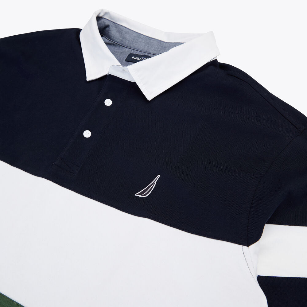 BIG & TALL RUGBY POLO SHIRT,Navy,large