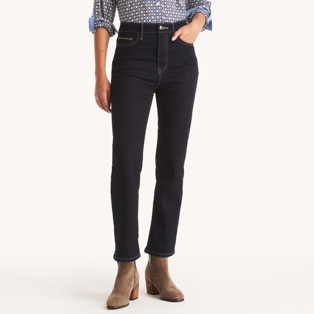 High-Rise Straight Denim,Ocean Depth Heather,large