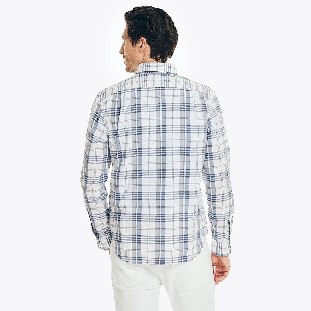 PLAID OXFORD SHIRT,Bright White,large