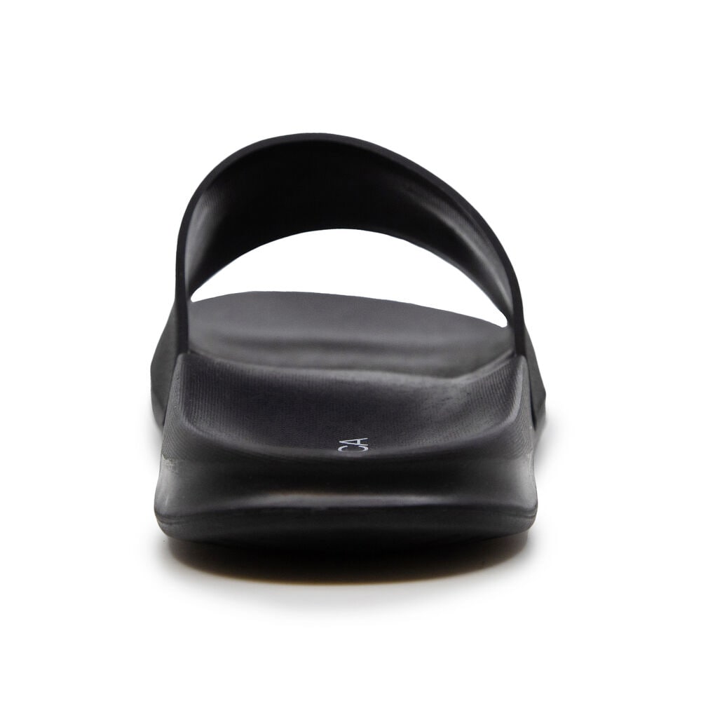 TONAL LOGO-EMBOSSED SLIDE SANDAL,True Black,large