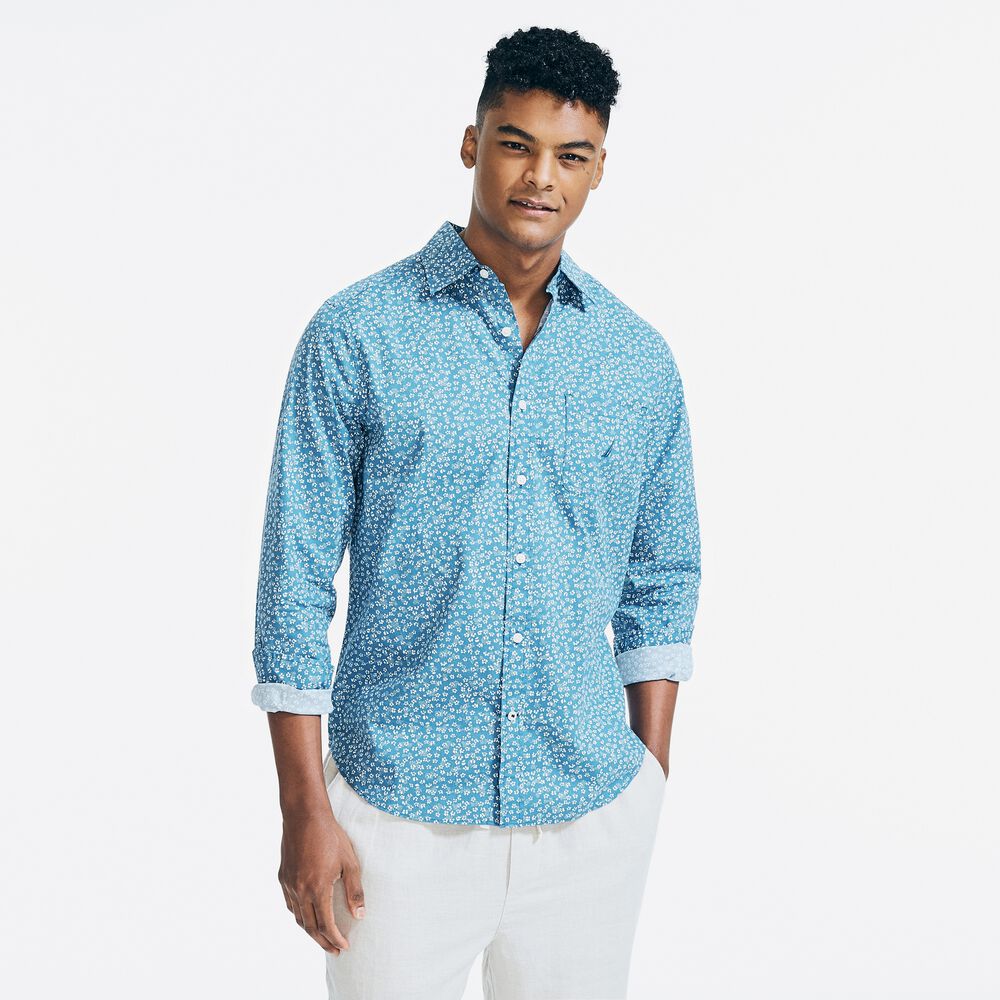 FLORAL PRINT SHIRT,Nite Sea Heather,large