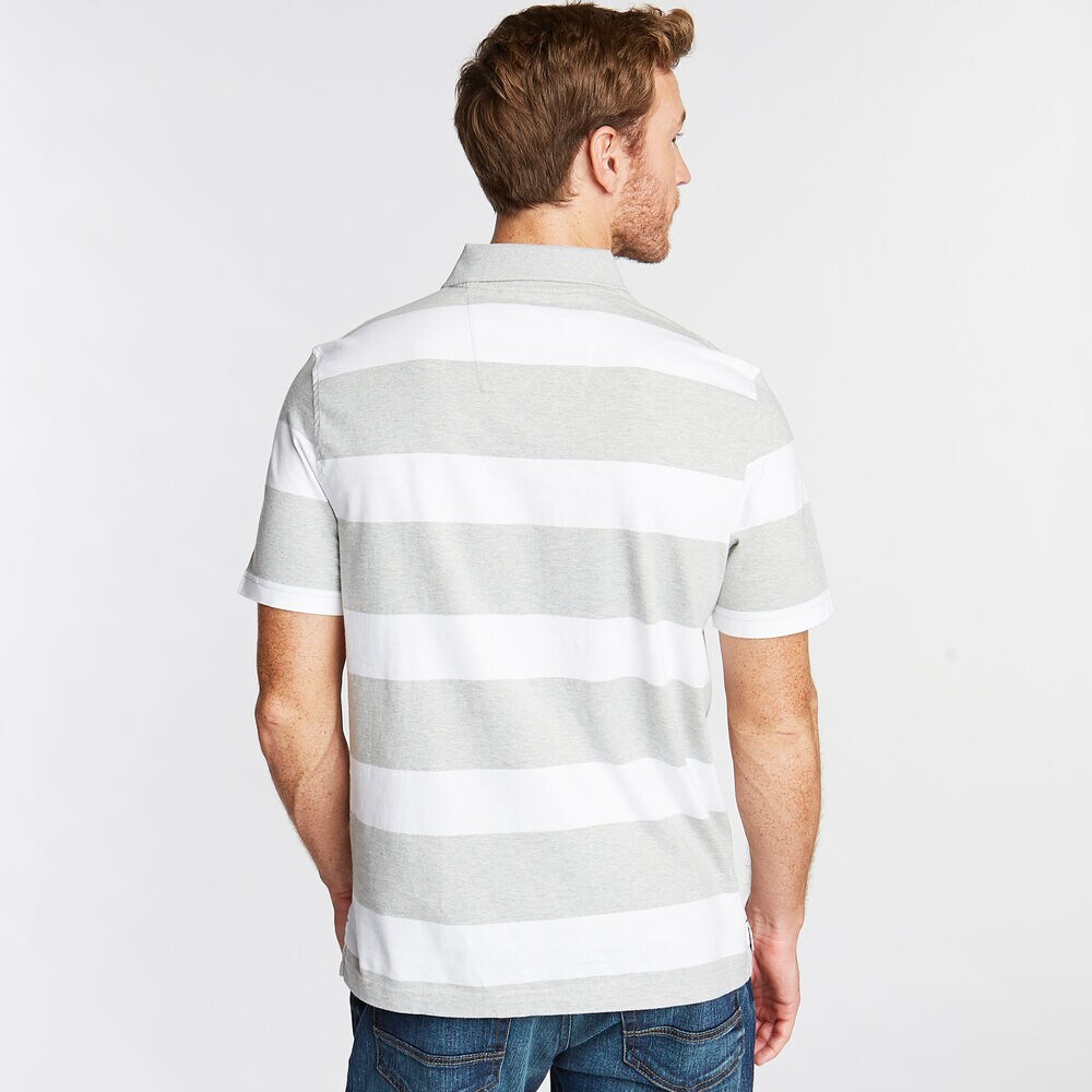 CLASSIC FIT STRIPED POLO,Grey Heather,large
