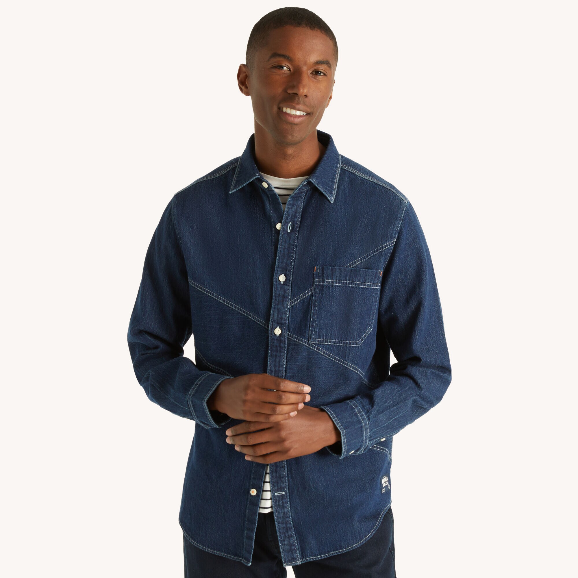 Nautica Jeans Co. Denim Shirt,Star Sapphire,large