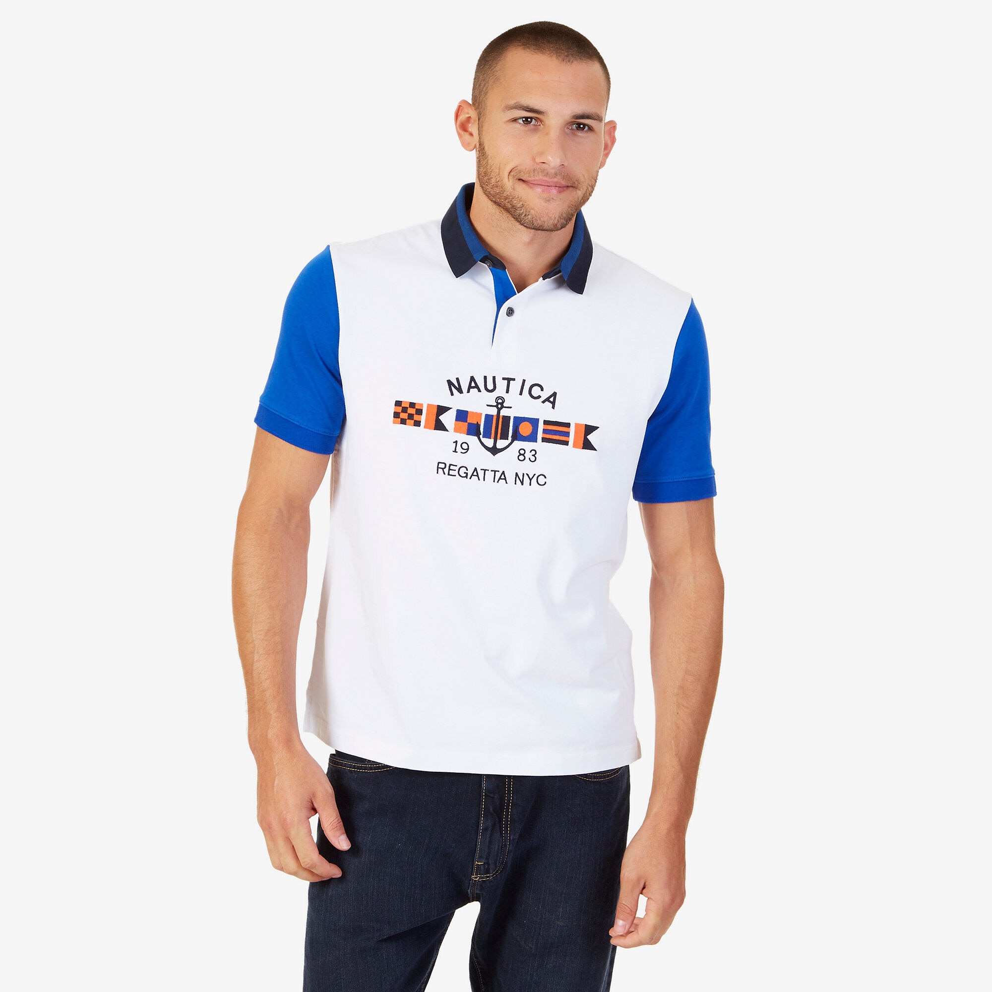 Classic Fit Logo Anchor Polo Shirt Nautica