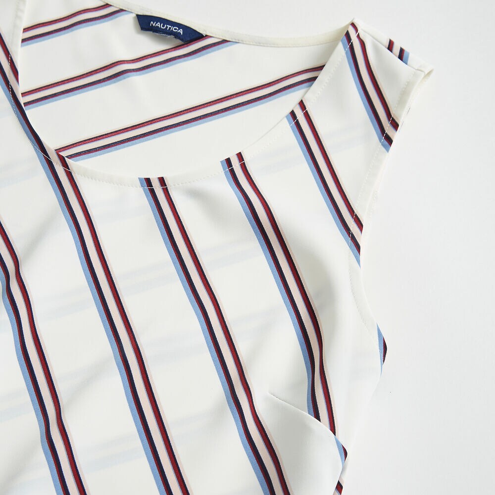 STRIPED SLEEVELESS TOP,Marshmallow,large