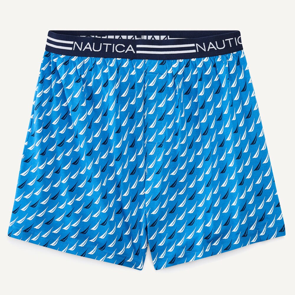 Holiday Print Knit Boxer,Breezy Blue,large