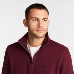 BIG & TALL QUARTER ZIP FLEECE PULLOVER,Royal Burgundy,large