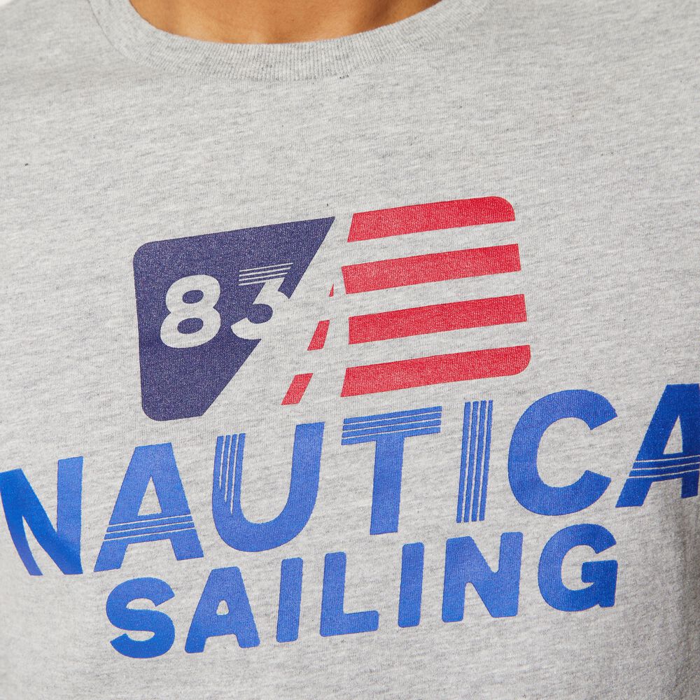 SAILING GRAPHIC T-SHIRT,Grey Heather,large