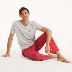 Knit Printed Pajama Pant,Buoy Red,large