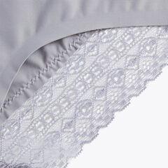 LACE-TRIMMED LASER-CUT BRIEF, 3-PACK,Black,large