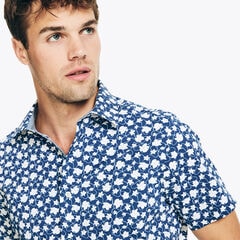 NAVTECH TRIM FIT PRINTED SHORT-SLEEVE SHIRT,Estate Blue,large