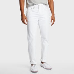 White Straight Fit Jeans,Antique White Wash,large