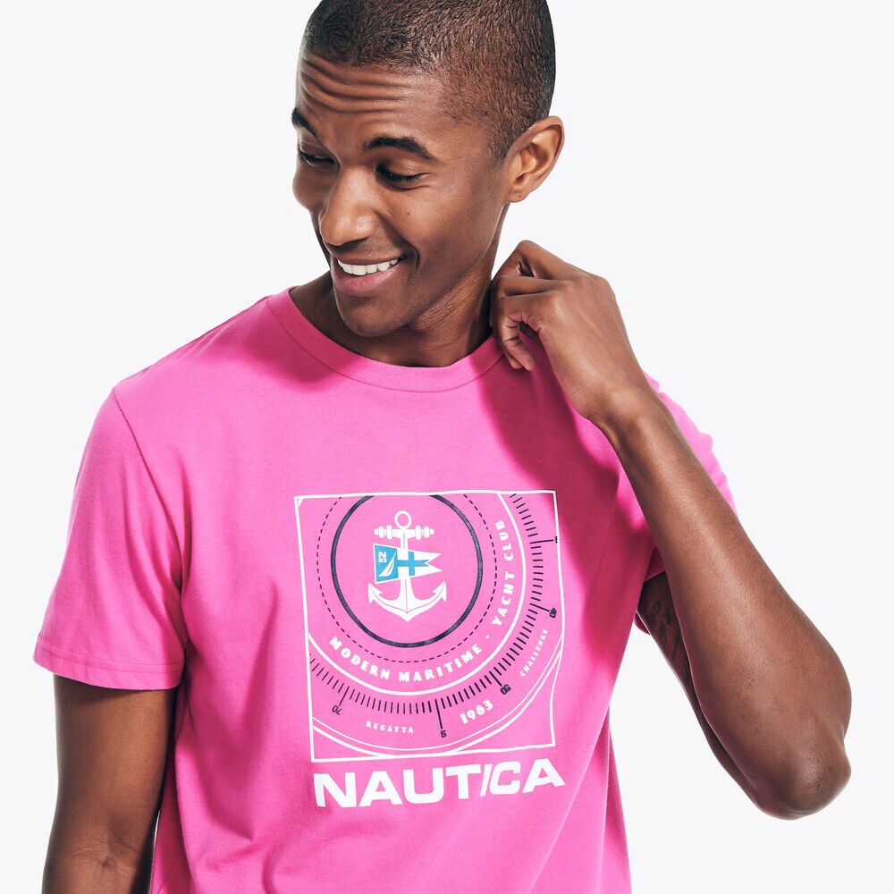 Big & Tall Sustainably Crafted Compass Graphic T-Shirt,Rockaway Red,large