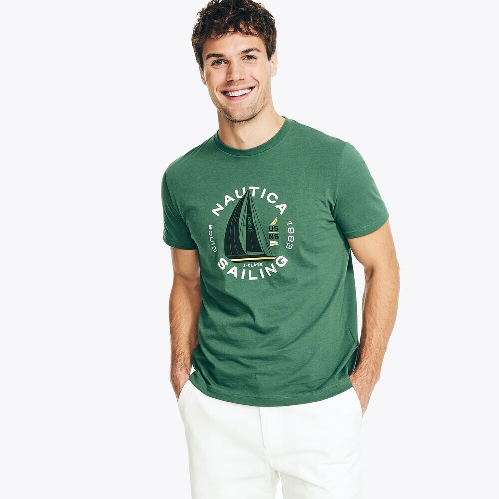 SAILING GRAPHIC T-SHIRT,Vibe Green,large
