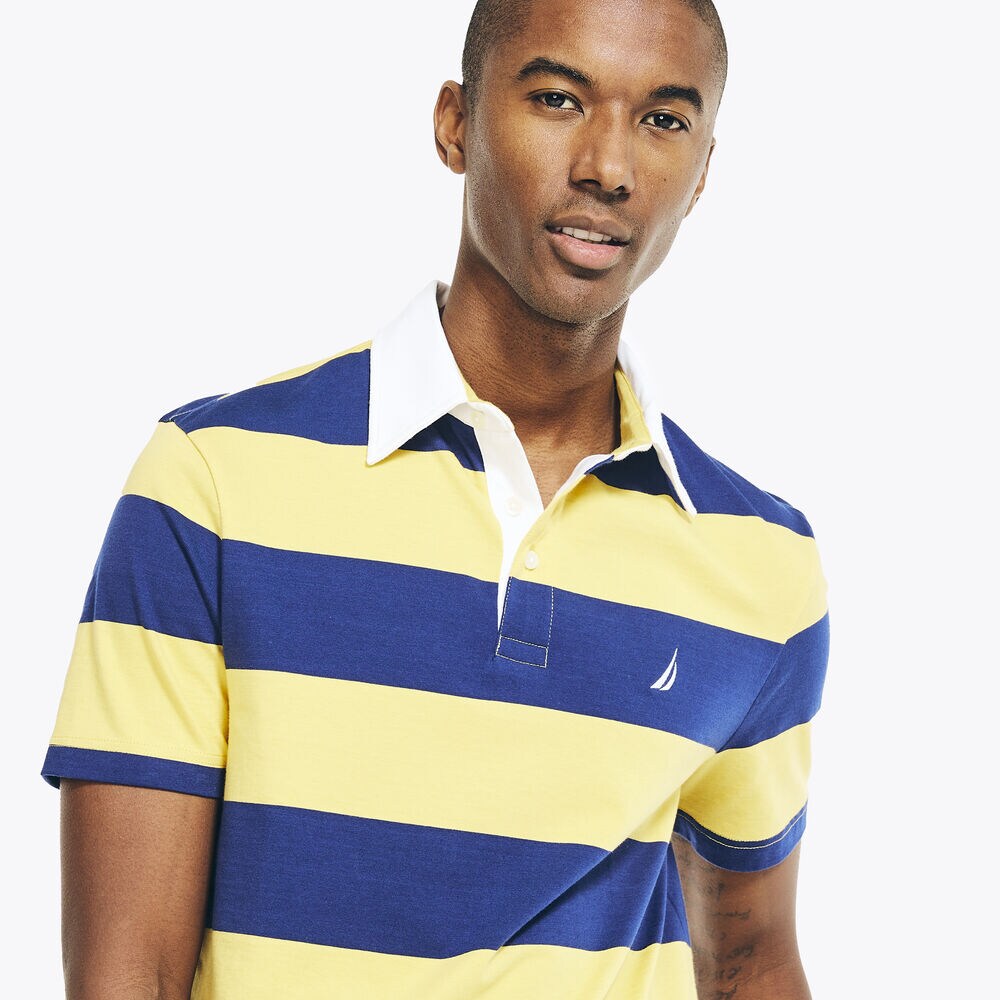 CLASSIC FIT STRIPED POLO,French Vanilla,large