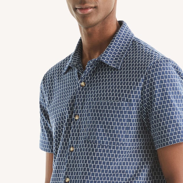 Classic Fit Printed Button-Front Polo