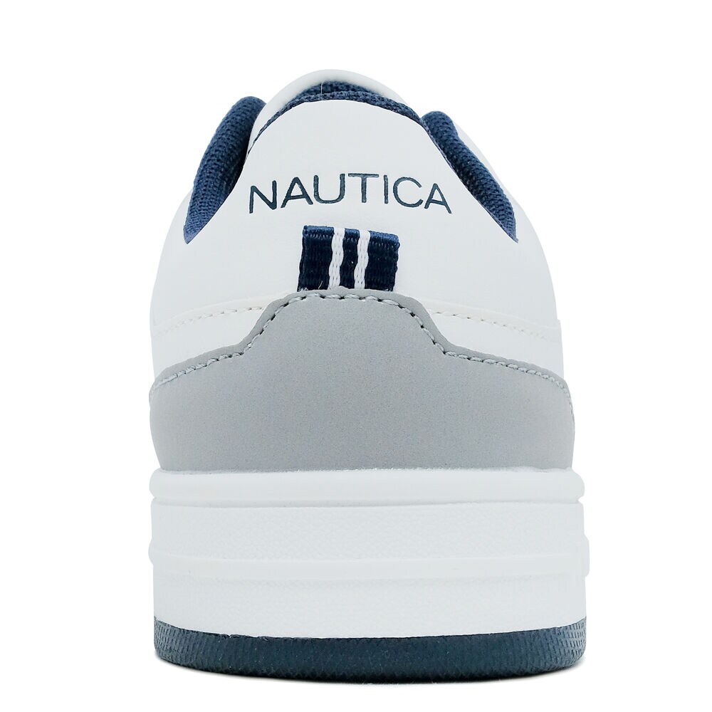Boys' Side Stripe Lace-Up Sneaker,Antique White Wash,large