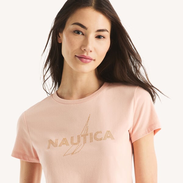 Beaded Logo Floral Graphic T-Shirt