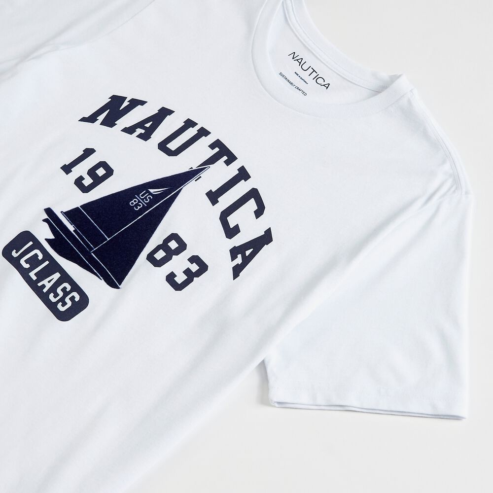 SUSTAINABLY CRAFTED SAILBOAT GRAPHIC T-SHIRT,Bright White,large