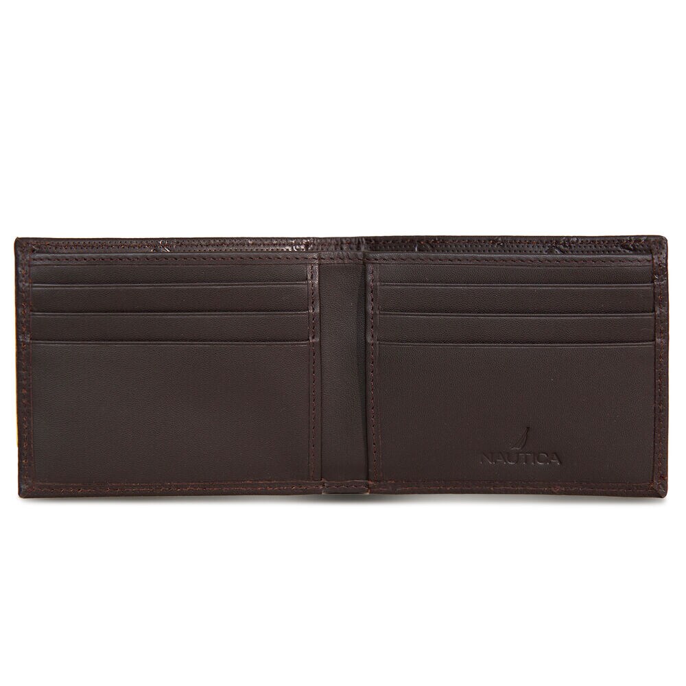 Repeat Logo Bi-Fold Wallet,Brown Stone,large