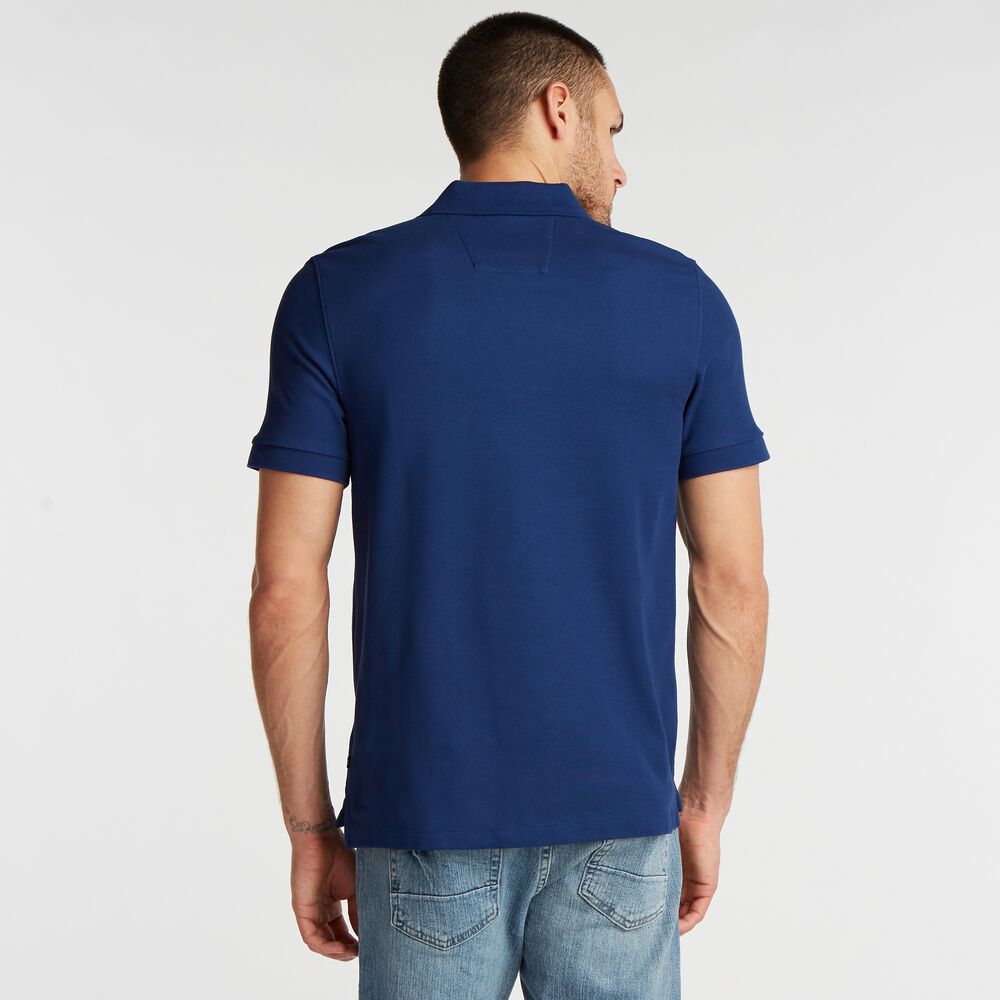 BIG & TALL STRETCH MESH POLO,Estate Blue,large