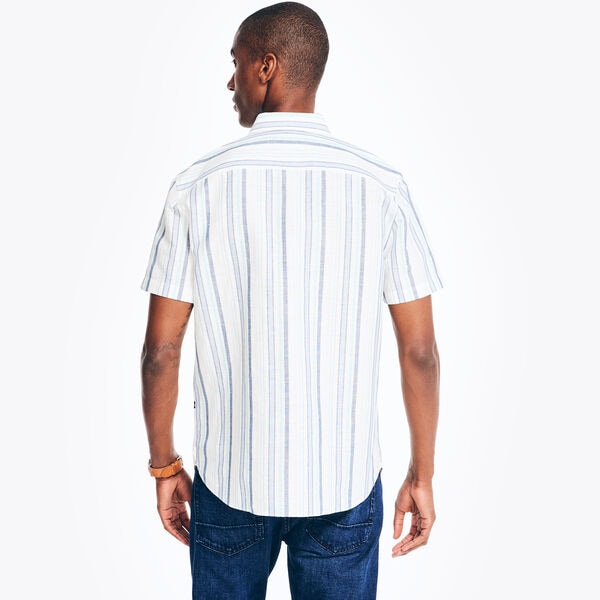 Striped Linen Short-Sleeve Shirt