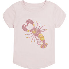 LITTLE GIRLS' YOU ME AND THE SEA T-SHIRT (4-6x),Rio Red,large