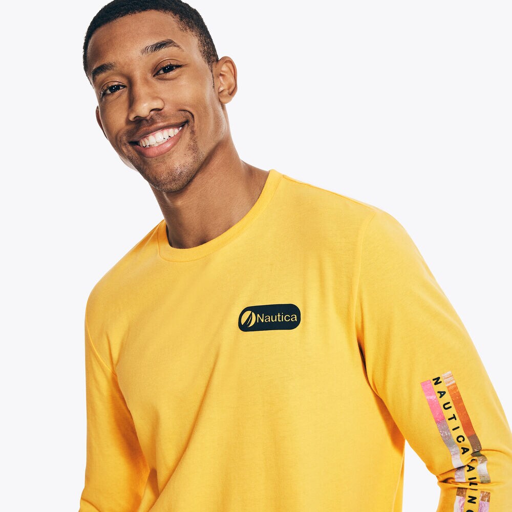 SUSTAINABLY CRAFTED GRAPHIC LONG-SLEEVE T-SHIRT,French Vanilla,large
