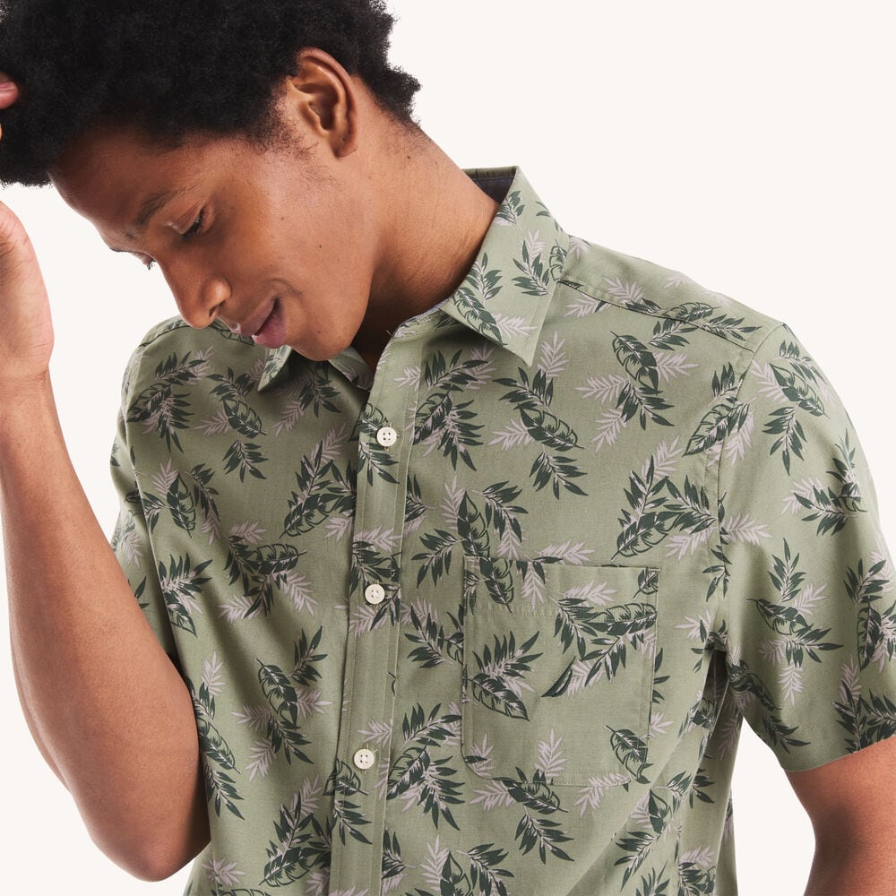 Printed Short-Sleeve Shirt,Galley Green,large