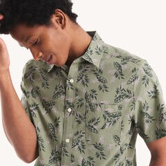 Printed Short-Sleeve Shirt,Galley Green,large
