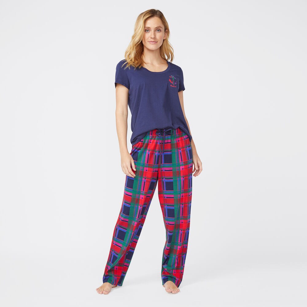 ANCHOR POCKET PLAID SHORT SLEEVE SET,Admiral Blue,large