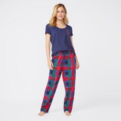 ANCHOR POCKET PLAID SHORT SLEEVE SET,Admiral Blue,large