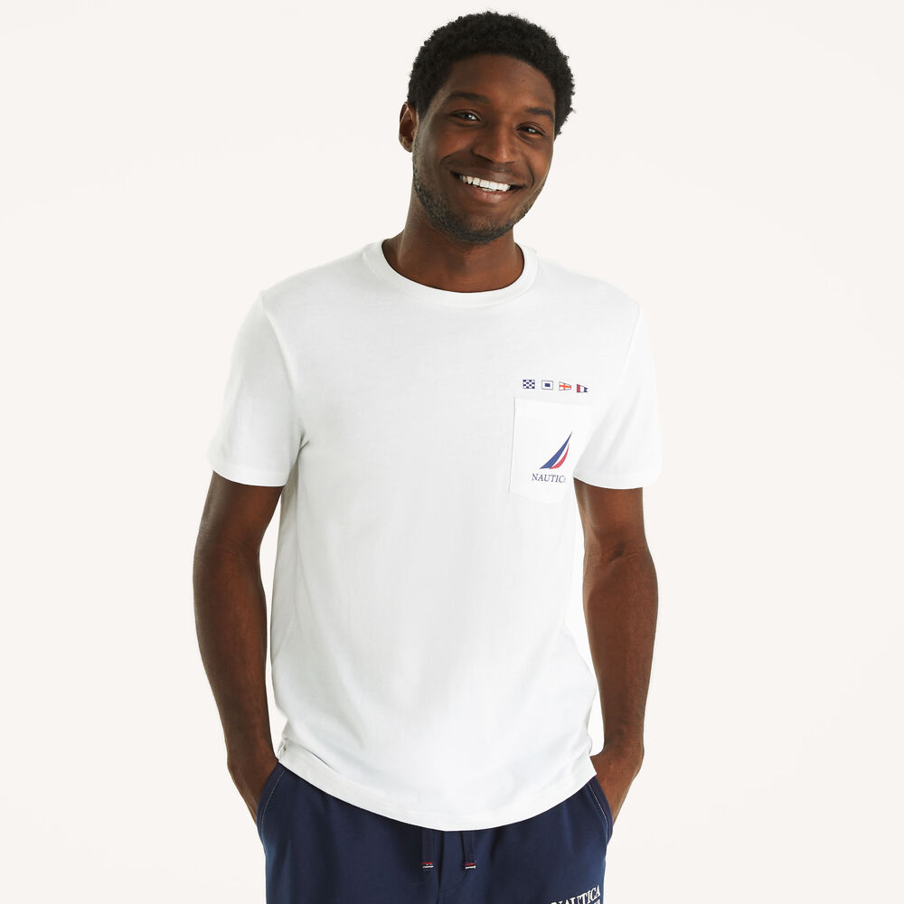 Nautica Team Graphic T-Shirt,Bright White,large