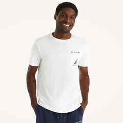 Nautica Team Graphic T-Shirt,Bright White,large