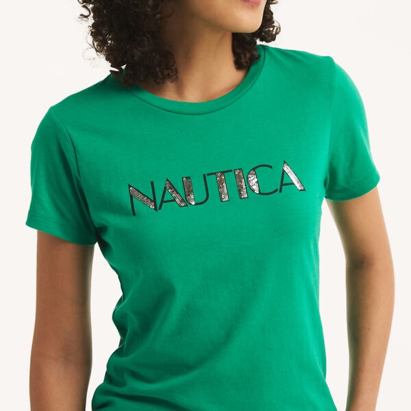 Sequin Logo Graphic T-Shirt