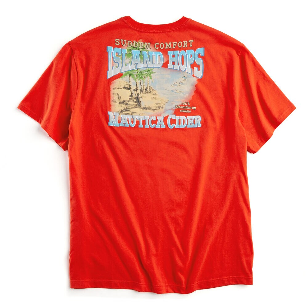 Big & Tall Island Hops Short Sleeve T-Shirt,Firey Red,large
